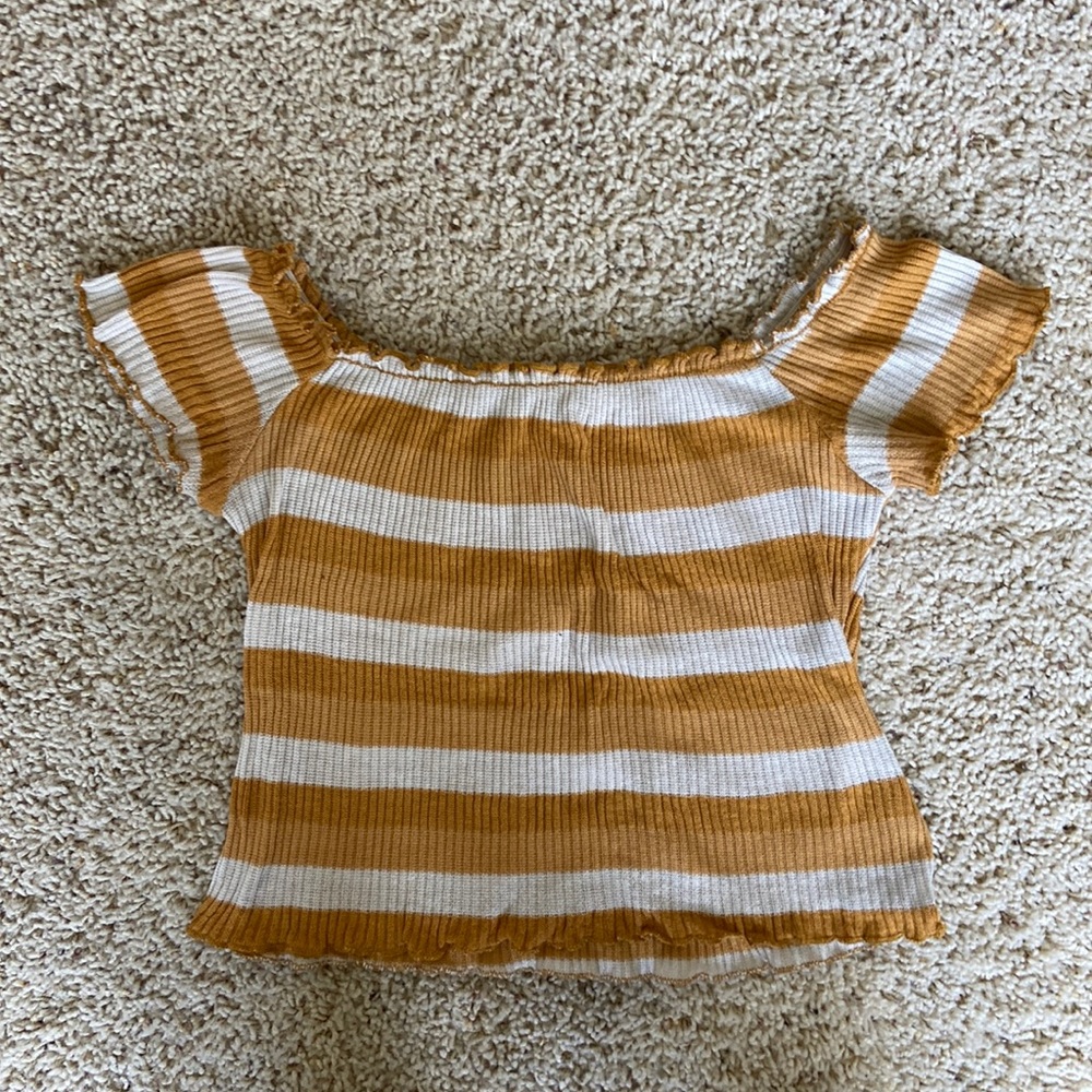 Yellow over-the-shoulder top